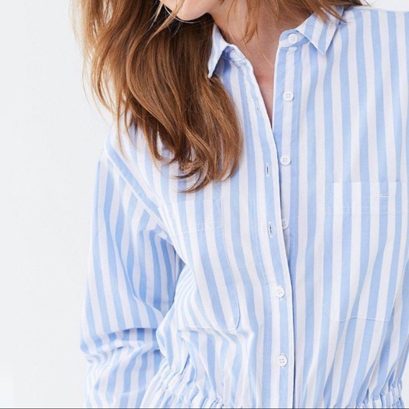 ‼️LAST ONE‼️ NWOT UO Blue white stripe jumpsuit - Picture 4 of 4